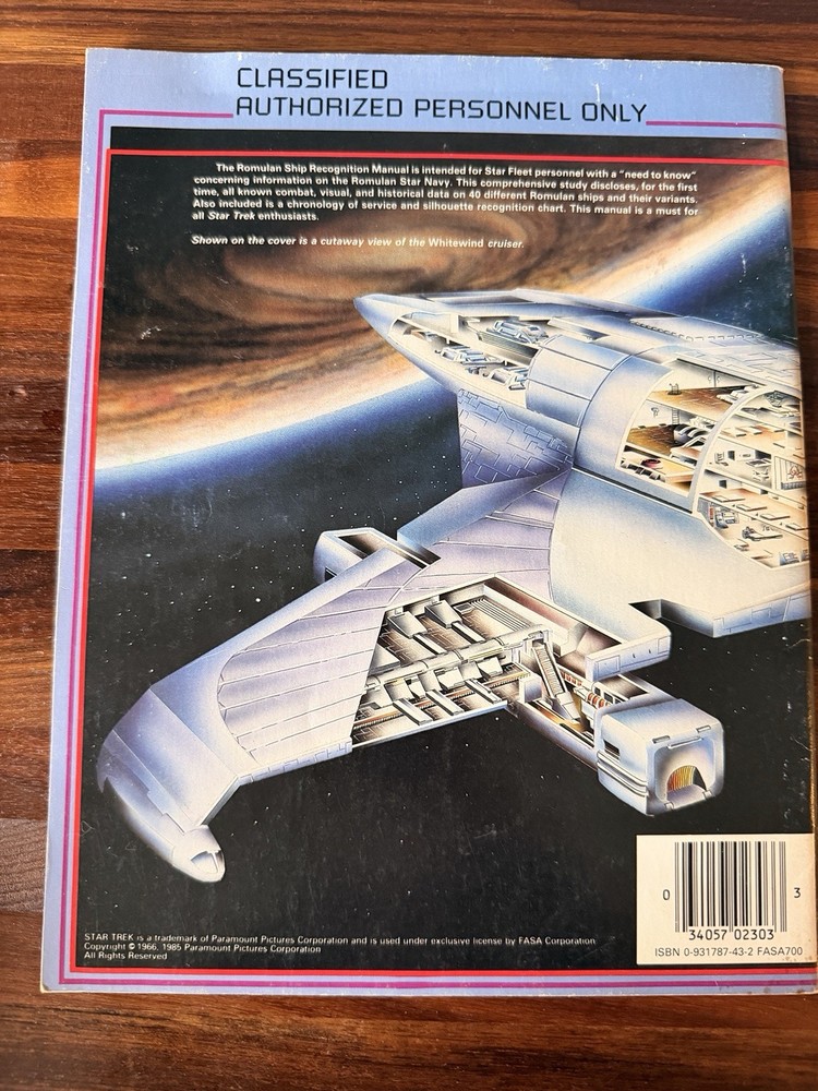 Star Trek Romulan Ship Recognition Manual (1985)