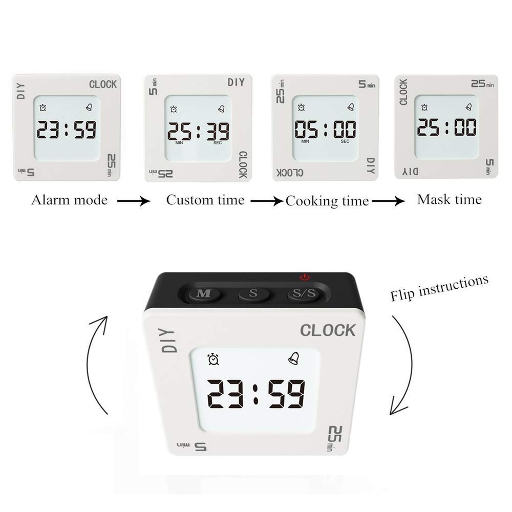 Timer, Creative Shaking Alarm Clock, 5, 25 and Any Minute Time Management Dev...