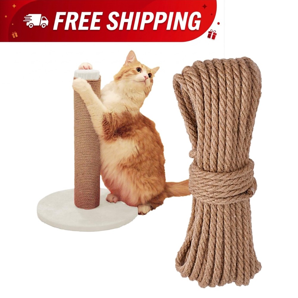 Versatile 33FT Hemp Sisal Rope for Cats - Durable Scratching Post Replacement