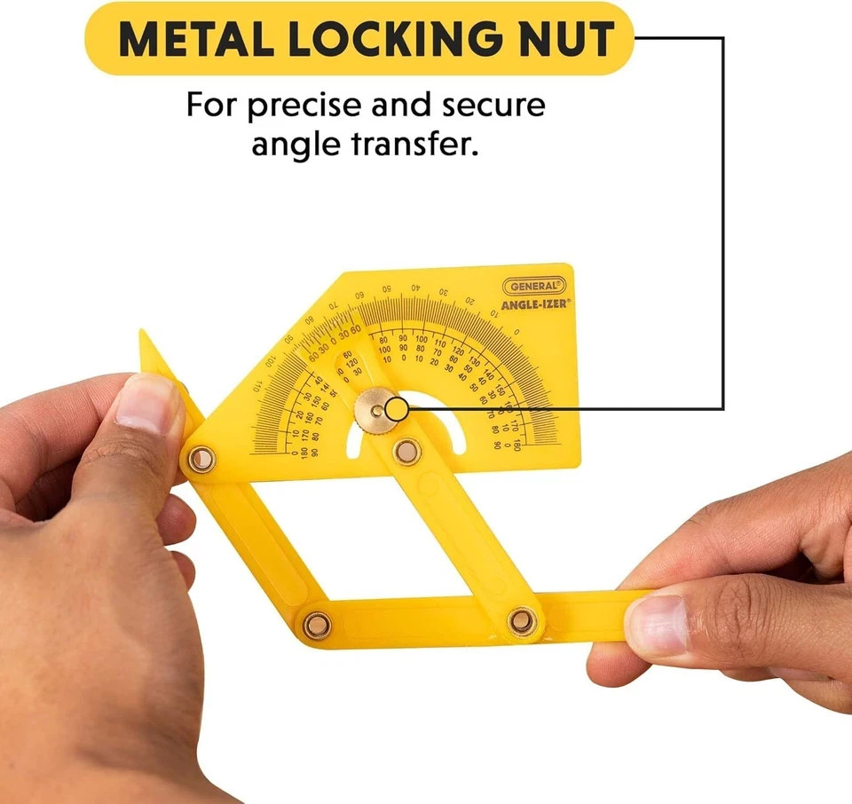 General Tools 29 Plastic Protractor and Angle Finder, Outside, Inside,...