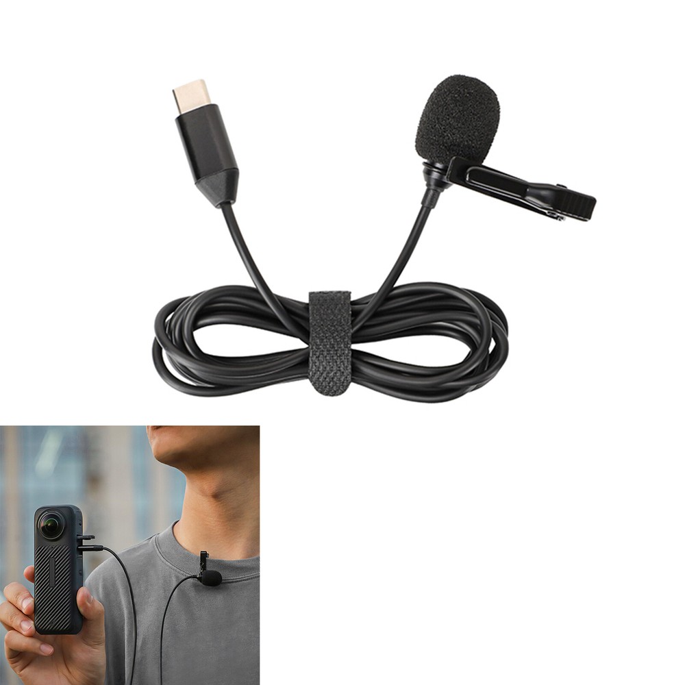 1.5m Lavalier Microphone Type-C Interface Mic For Insta360 X4 Action Camera