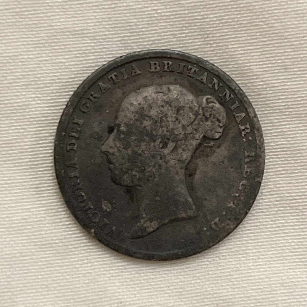 Silver coin six pence 1846 Great Britain B13