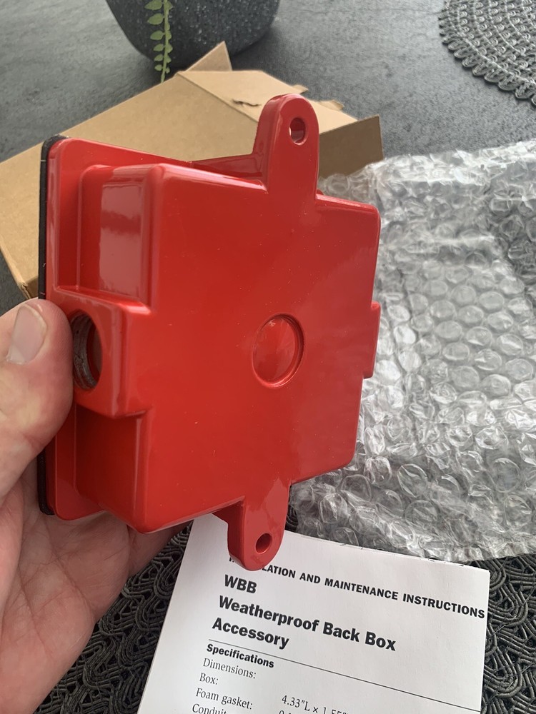 SYSTEM SENSOR WBB WATERPROOF RED BACKBOX S000760K04 new in box