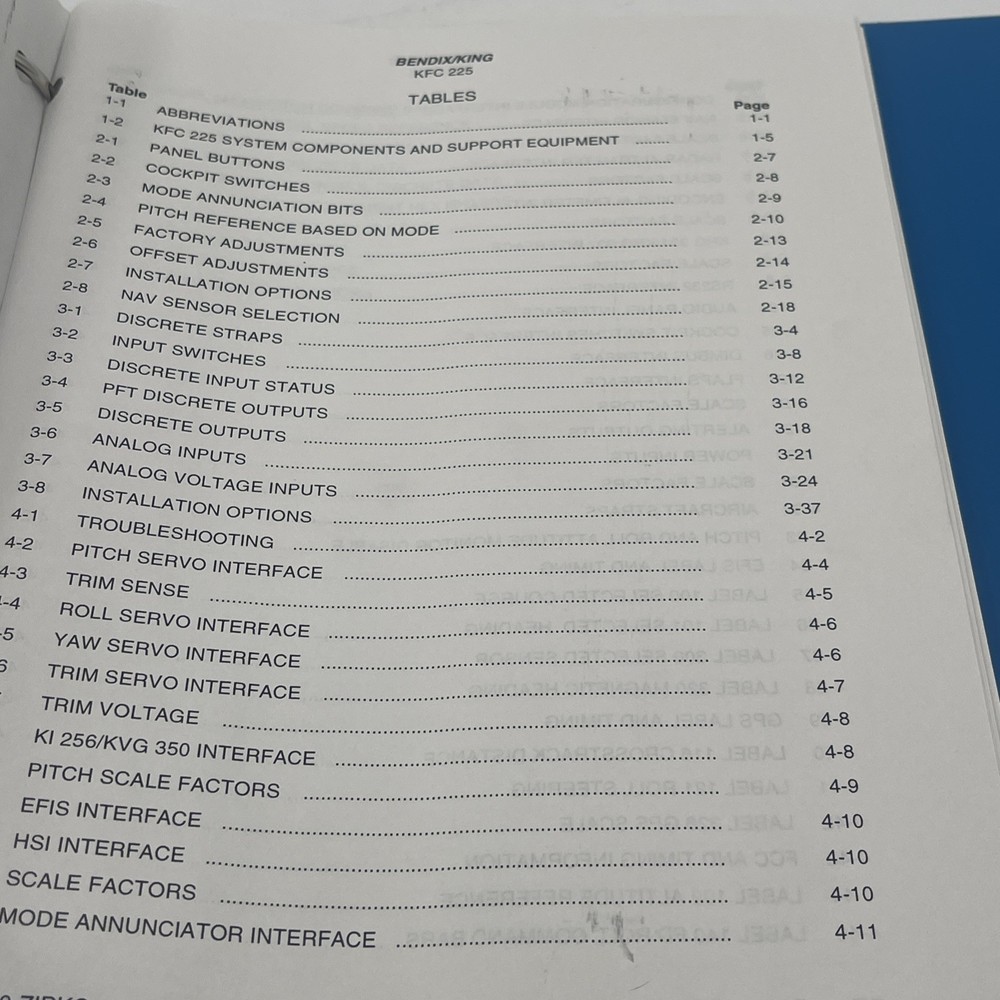 Bendix King KFC-225 Flight Control System Flight line Maintenance Manual