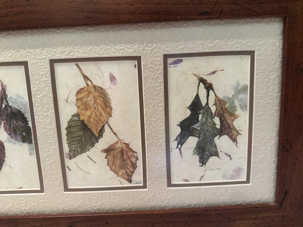 Original Signed Russ Erickson Studios Leaf Artwork Painting Signed Dated
