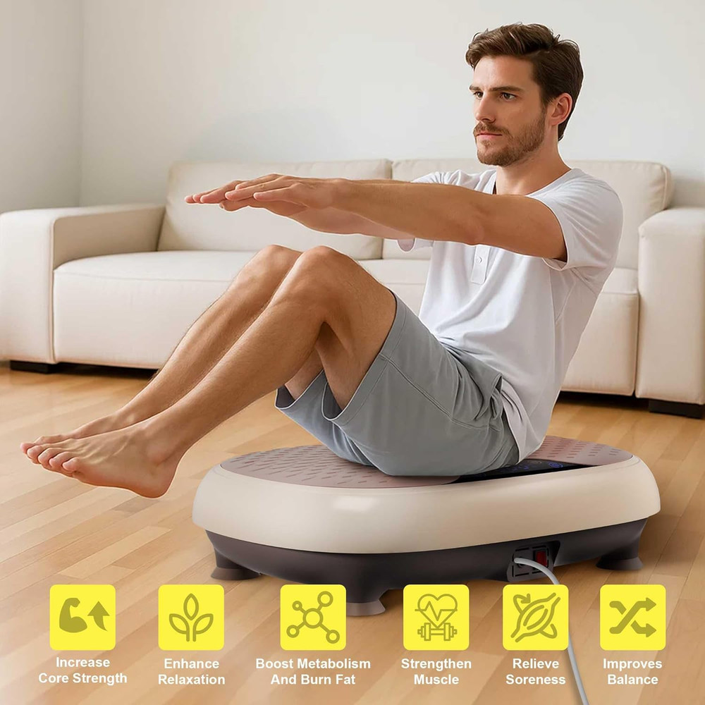 Vibration Plate Exercise Machine with 3 Modes & 20 Speeds, 330 Lbs Capacity Full