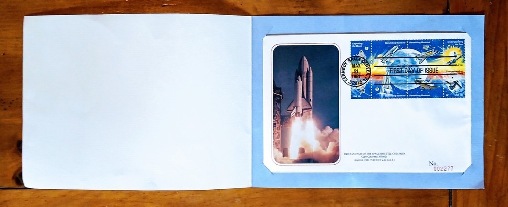 1981 Space Shuttle Columbia First Day Issue Stamps Postmark May 21 * COA #002277