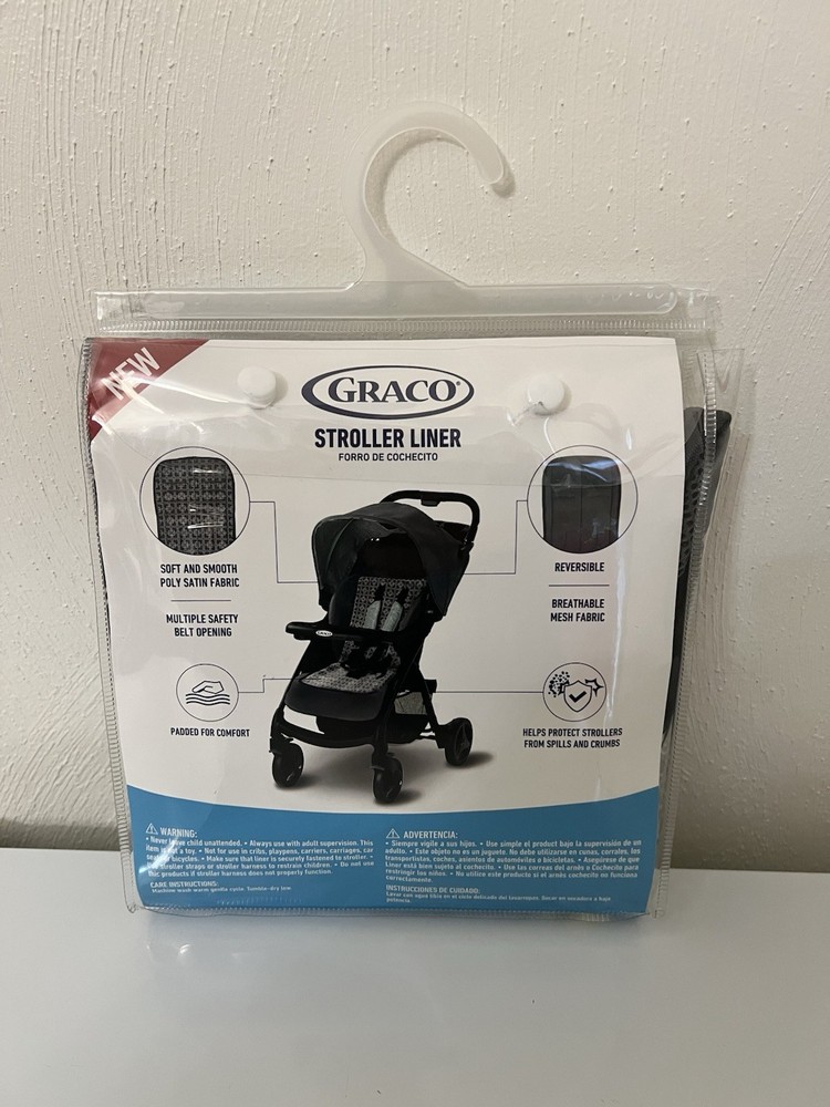 NEW GRACO Soft Smooth Reversible Breathable Stroller Liner Seat Stain Protector
