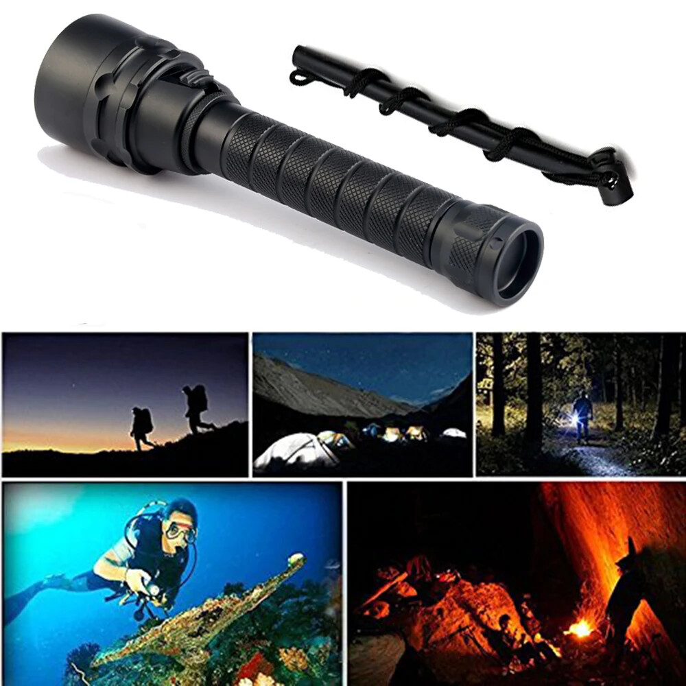 Diving Flashlight 3LED Scuba Dive Torch 300M Deep Underwater Waterproof Lantern