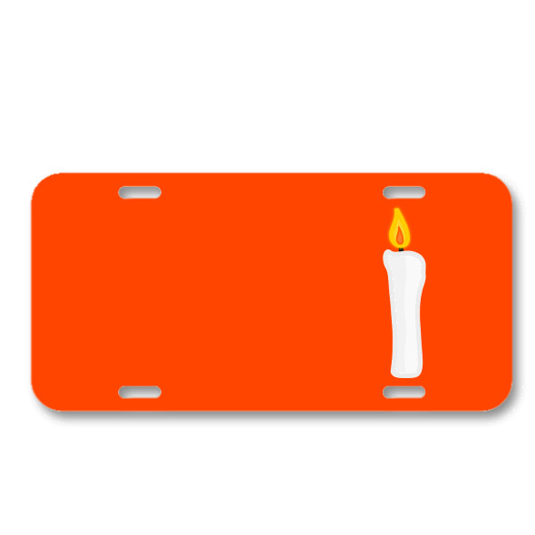 Candle Light Fire Flame Romantic On License Plate Car Front Add Names