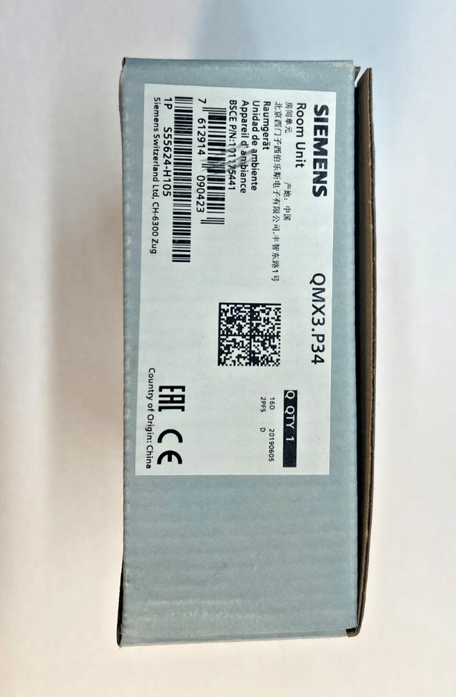 Siemens QMX3.P34 White Room Operator Unit w/ Temperature Sensor