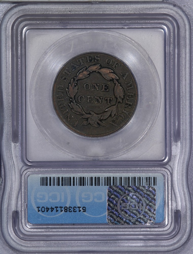 1826 Coronet Head Large Cent 1c ICG VG10