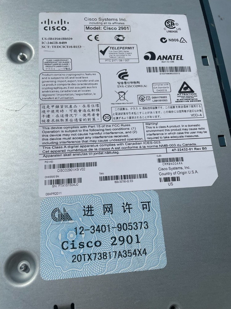 Cisco CISCO2901/K9 CISCO2901 Gigabit Router