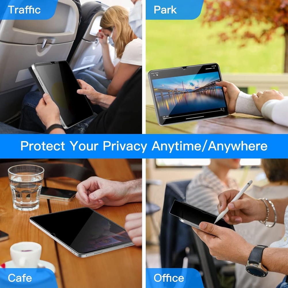 2-Pack For iPad 10th Generation Tempered Glass Screen Protector Privacy / Clear