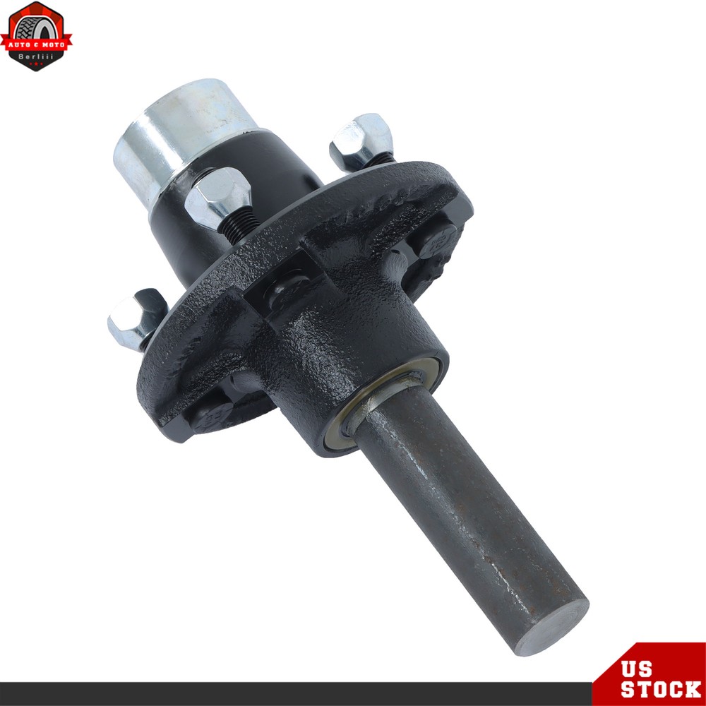 4 Sets Pre-Assembled Hub & Round BT8 Spindle Pre-Greased 4 on 4" Bolt Idler 1"