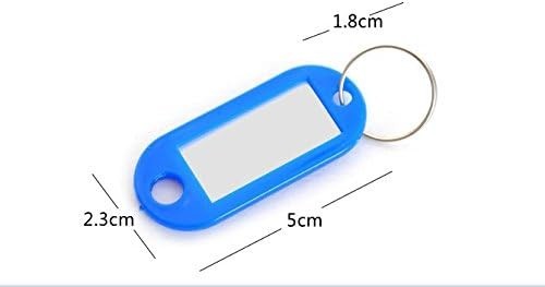 20 or 120 Pack Plastic Key Tags with Label Window ID Tag & Split Ring Keychain