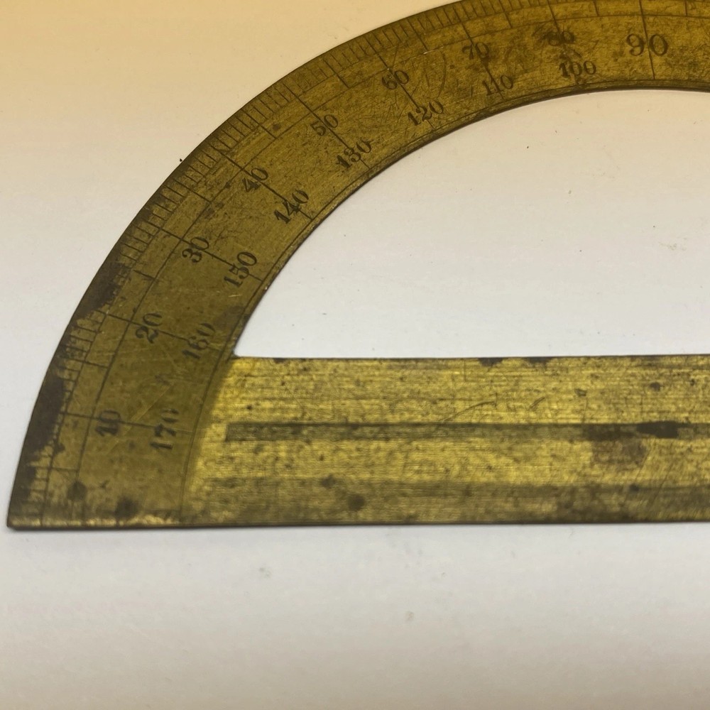 Antique Brass Drafting Mechanical Protractor Eugene Dietzgen Co.
