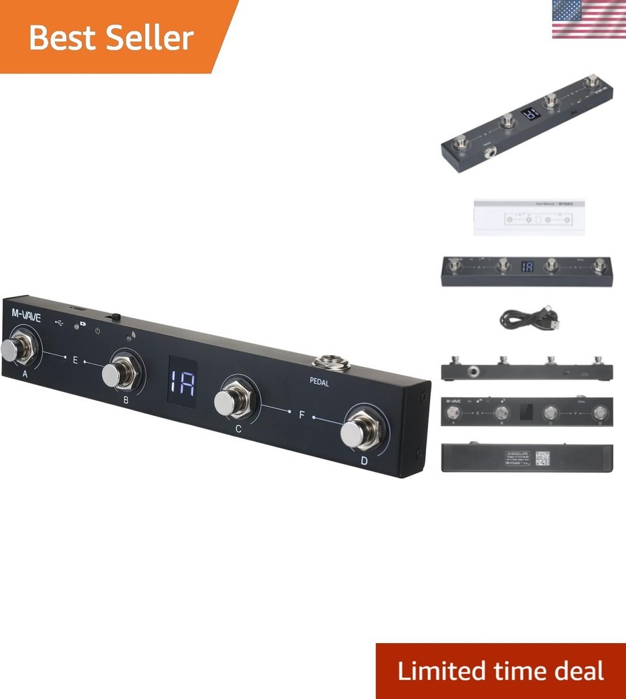 Rechargeable MIDI Foot Controller - Bluetooth Connectivity & Intuitive Display