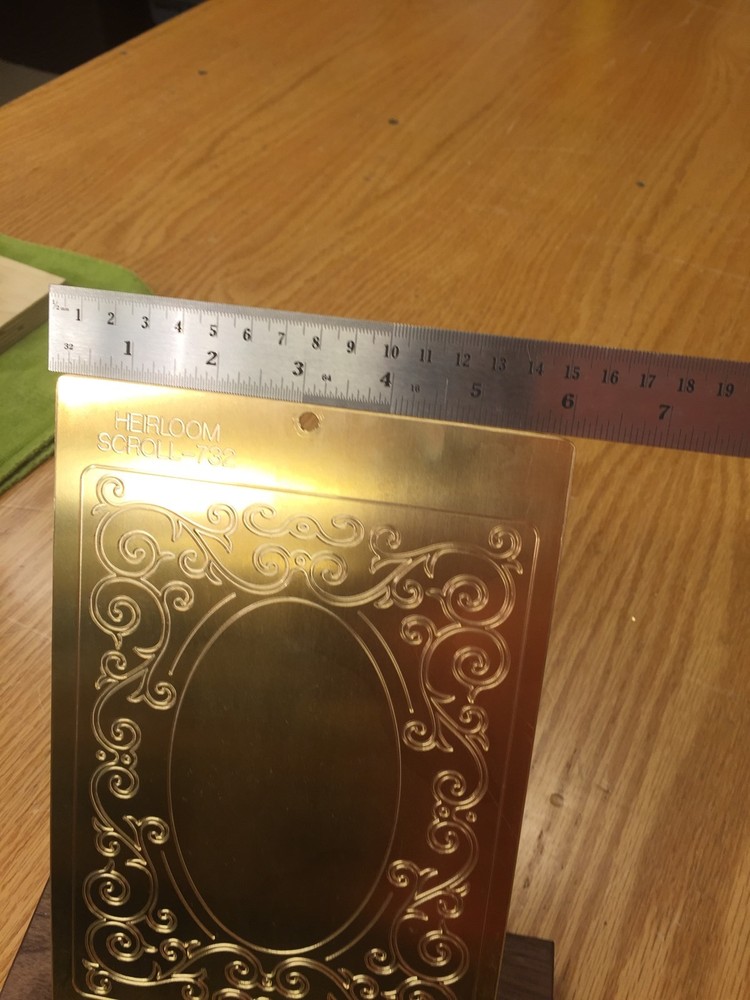 MASTER HEIRLOOM SCROLL WORK SOLID BRASS ENGRAVING PLATE FOR NEW HERMES FONT TRAY