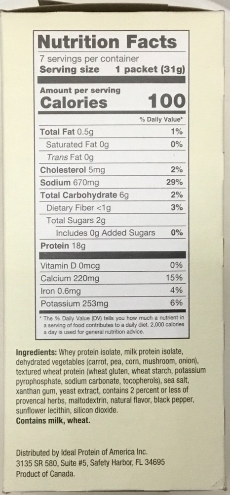 Ideal Protein Chicken CHOWDER Soup Mix - 7 packets