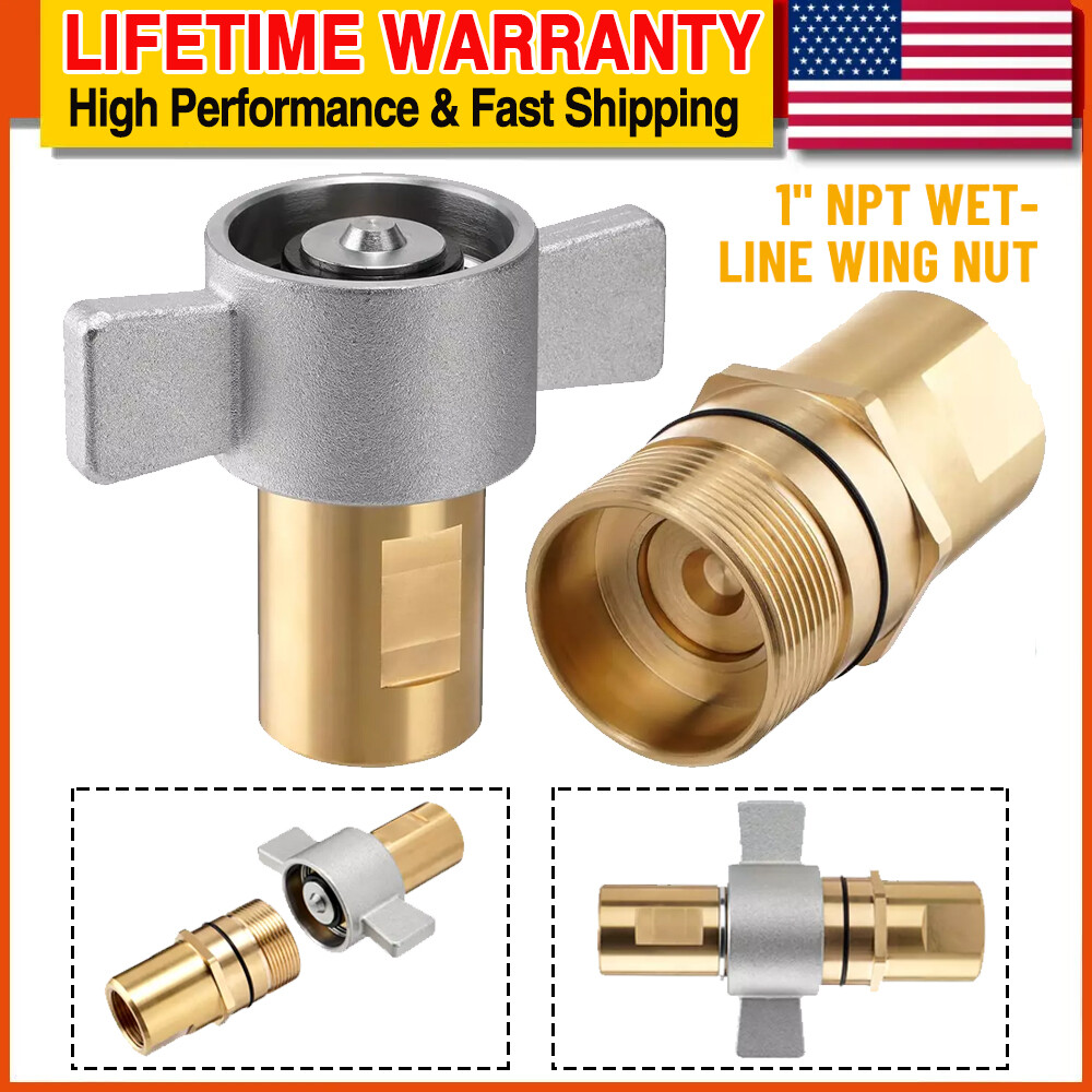 1 Inch PT Wet-Line Wing Nut Hydraulic Quick Disconnect Coupler / Coupling Set US