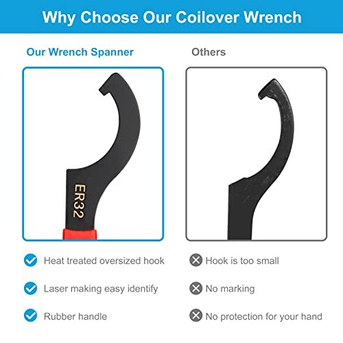 Coilover Wrench Spanner, 4PCS Non-Slip Spanner Wrench Set, Professional