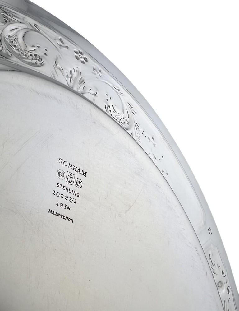 Gorham Edwardian Sterling Silver Oval Platter With Repoussé Detailing
