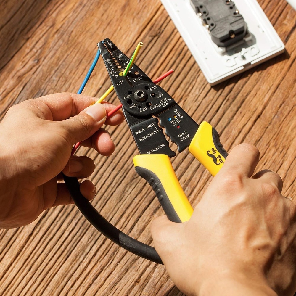 Wire Stripper, 8 inch, Wire Cutter, Wire Stripper Crimper, Wire Stripping Tool