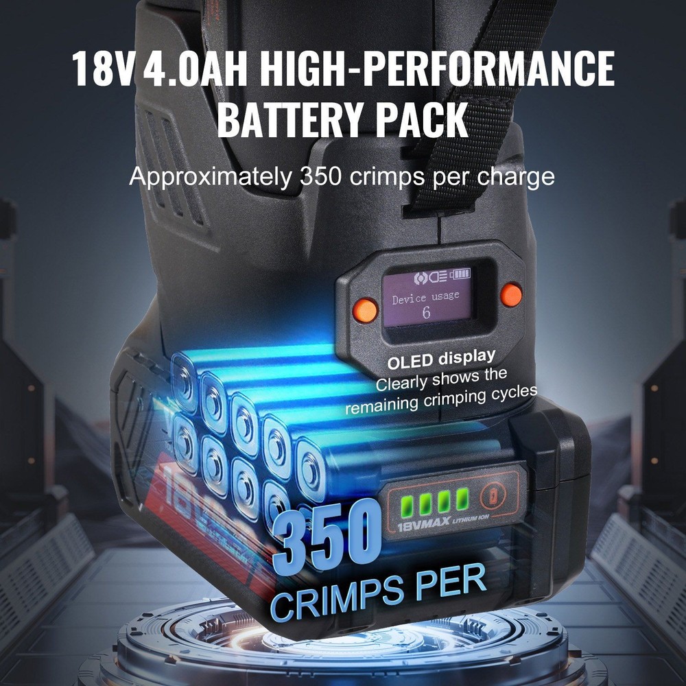 Multi-Jaw Press Tool Kit Pro 6 Pieces Battery Powered Crimping Device