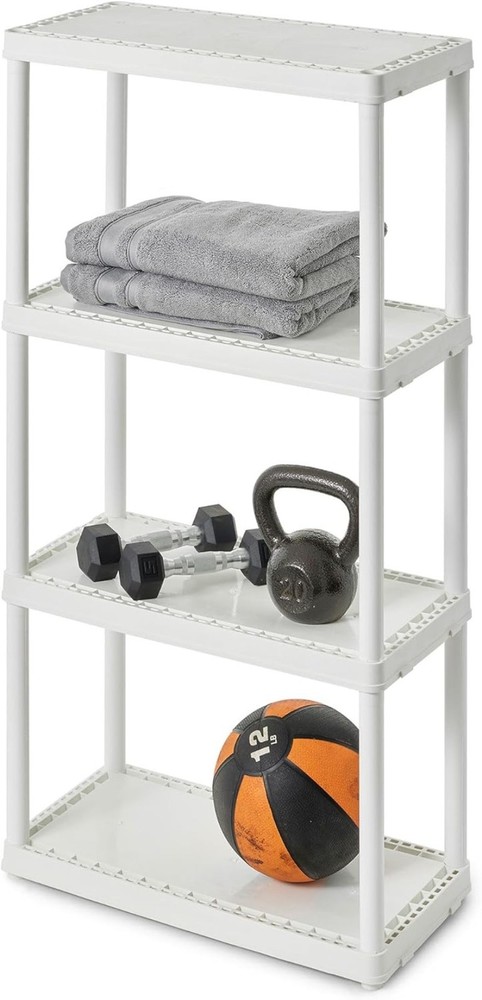 4 Shelf Fixed Height Solid Light Duty Storage Unit 12 x 24 x 48 for Home