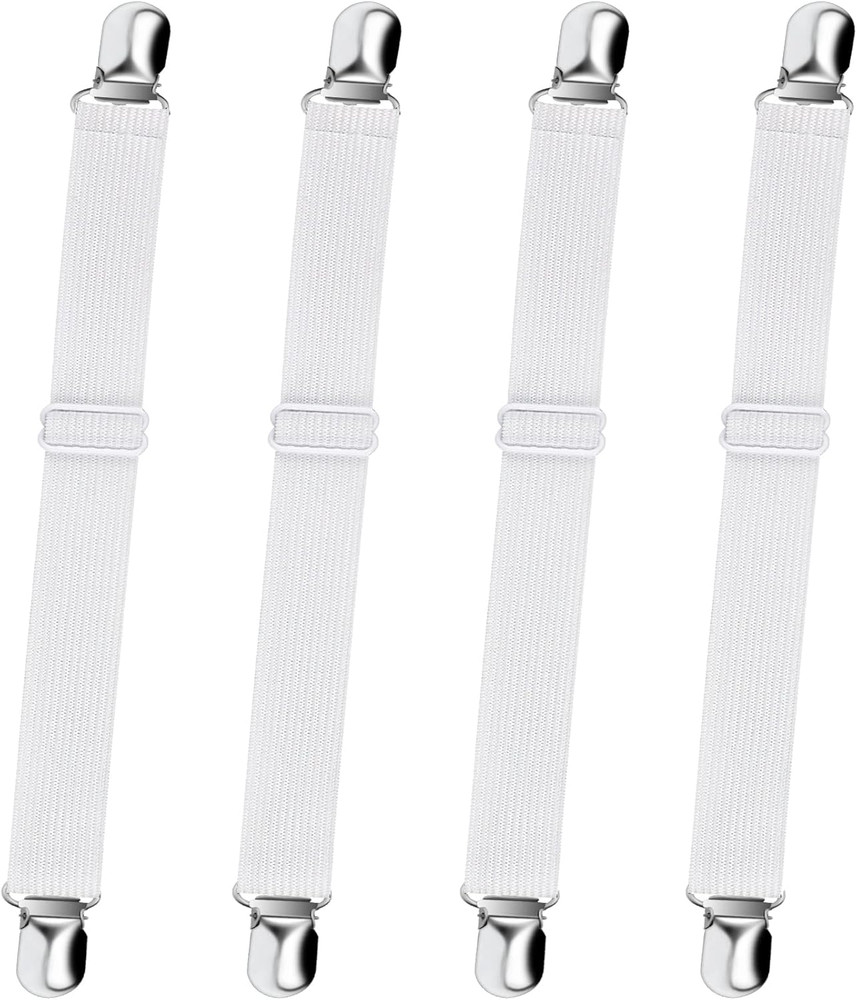 Sopito Bed Sheet Straps Adjustable Elastic Corner Holders Non Slip Clips 4PCS