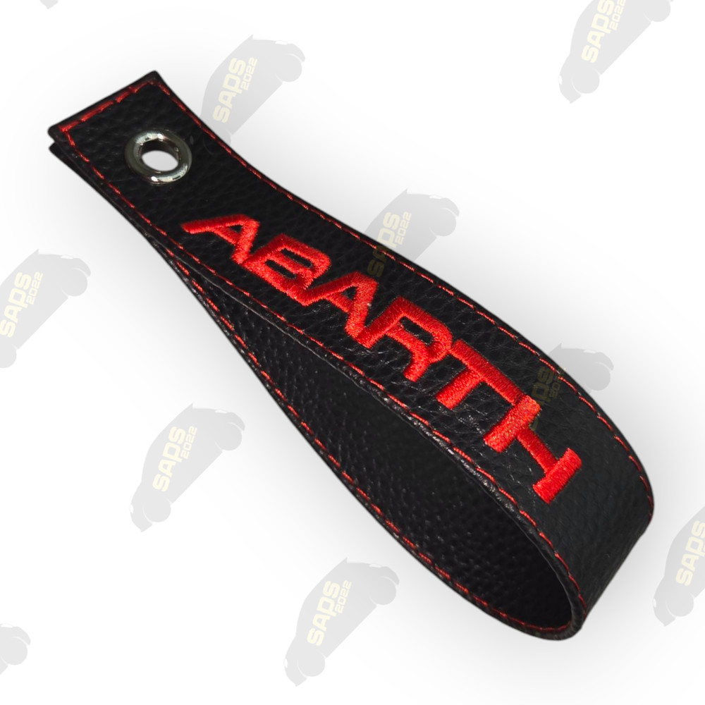 Abarth Black / Red Stitch Leather Interior Boot Pull Strap Handle Fiat 500