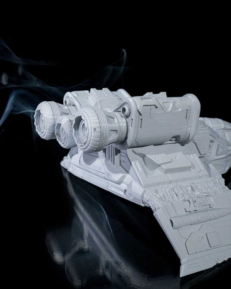 Fallen Spaceship Incense Holder 13.38" Sci-Fi 3D Printed Burner Decor
