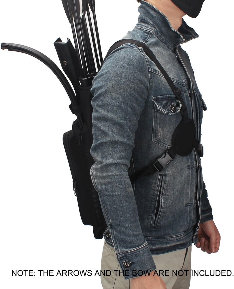 XTACER Multi-Function 4-Tubes Back Field Quiver Training Archery Arrow BLACK