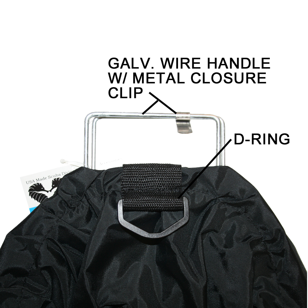 18x30 Wire Handle Bull Bag w/ D-Ring - Half Solid Nylon & Mesh