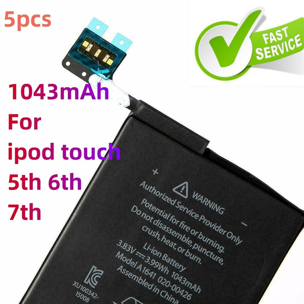 5pcs Replacement Internal Battery for iPod Touch 5th 6th 7th Generation 1043mah