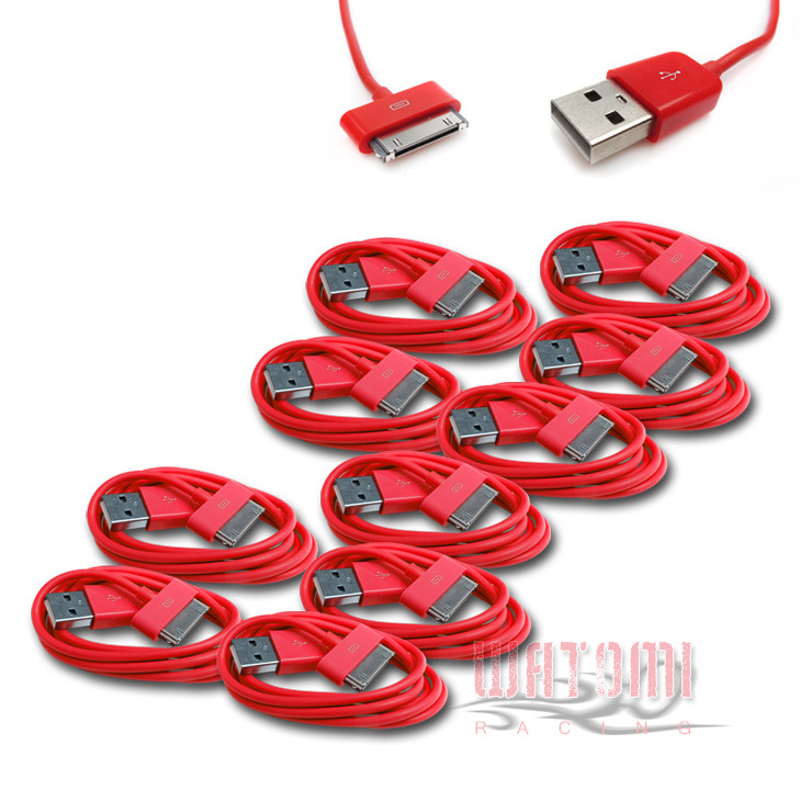 10X 10FT USB 30PIN RED CABLE DATA CHARGER FOR GALAXY TAB 7.0 PLUS 8.9 10.1