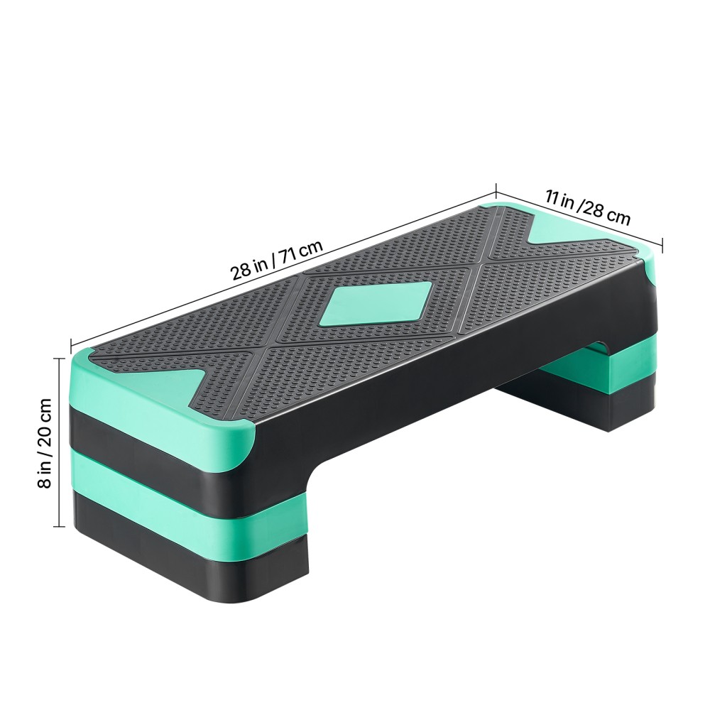 Aerobic Stepper Platform, 4 Adjustable Risers, Non-Slip Workout Step