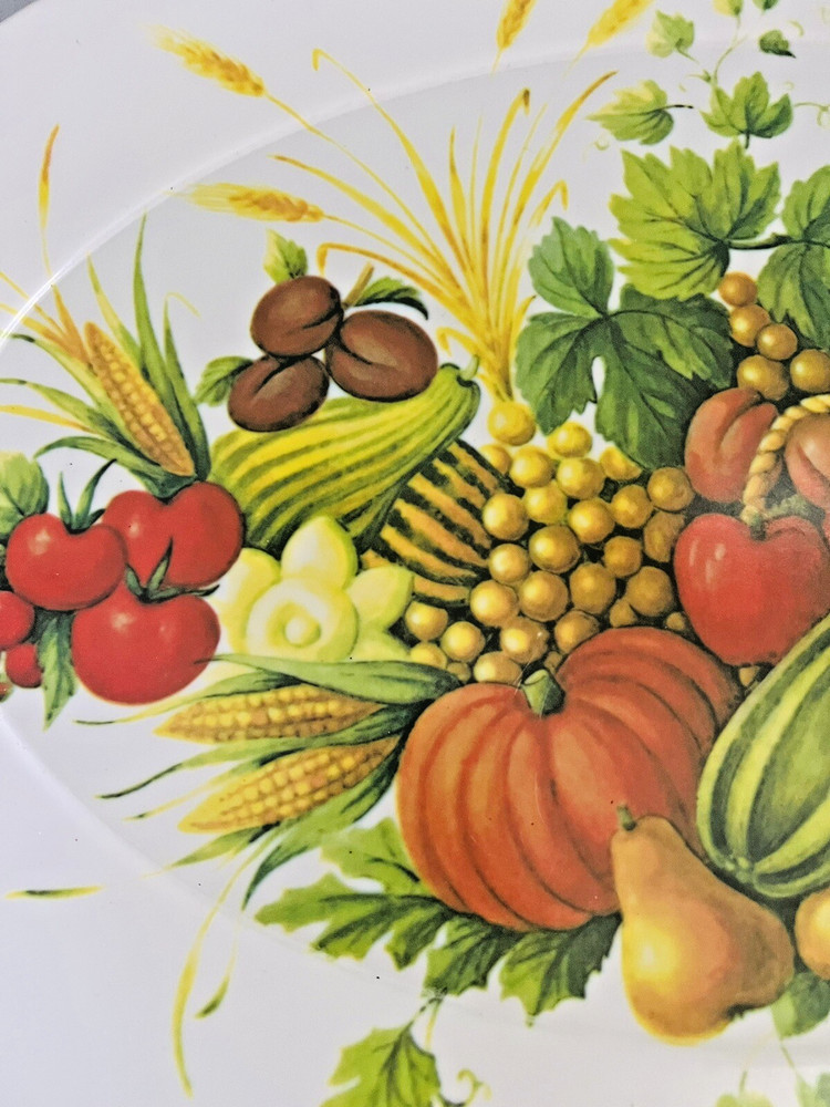 Brookpark Fall Platter Melamine Melmac Fall Harvest Cornucopia 21X15 Vintage