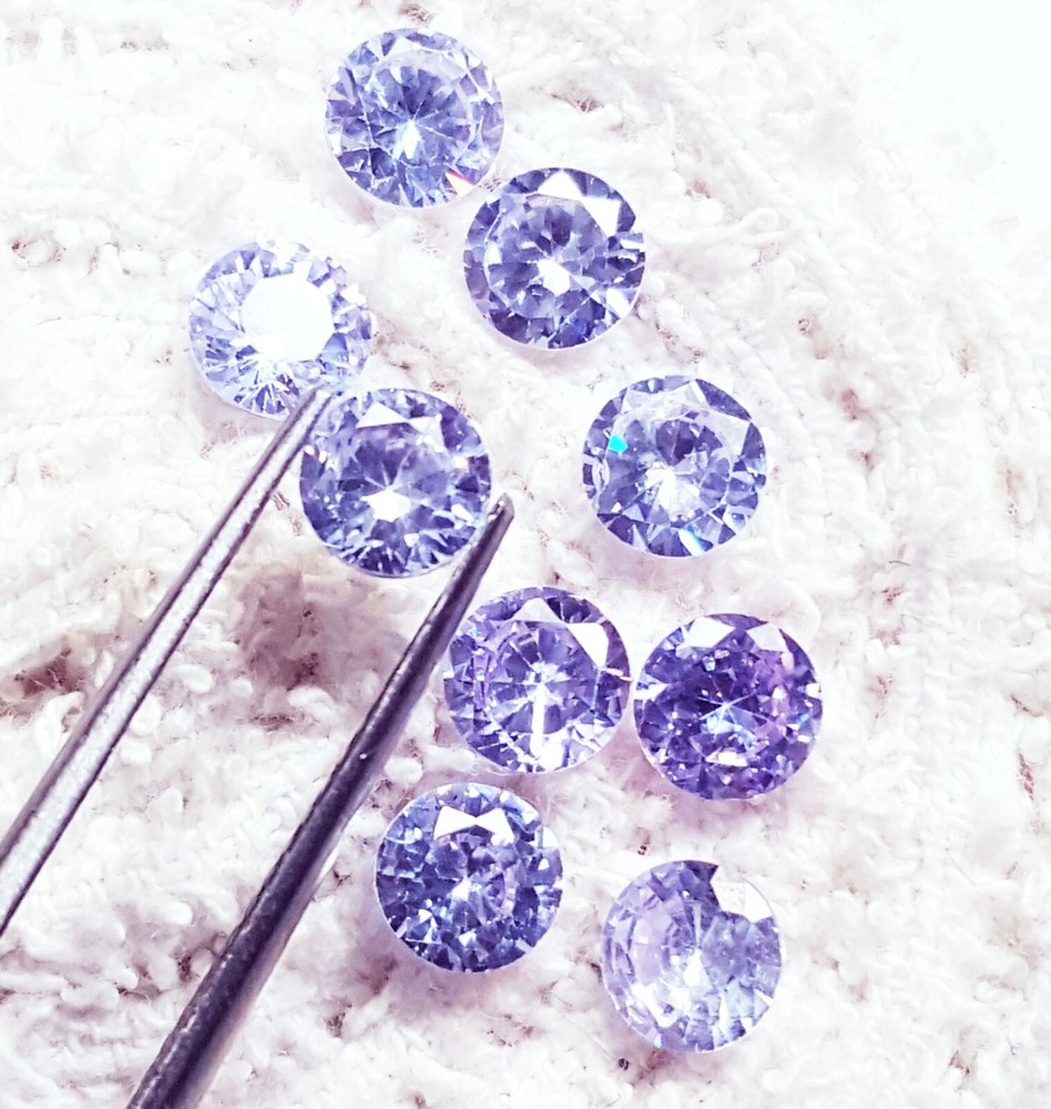 Purple Sapphire Round Shape 5x5 mm 9 Pcs Loose Gemstone Lot