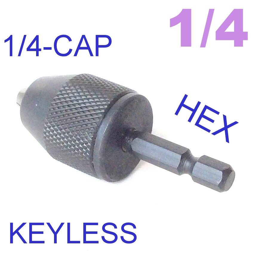 1 pc Keyless Drill Chuck 0-6mm Cap with Converter 1/4" Hex Adapter S