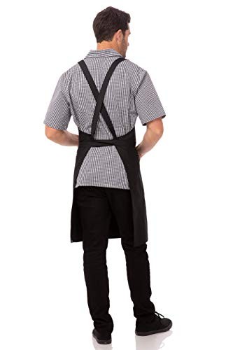 Unisex Cross-Back Bib Apron Black