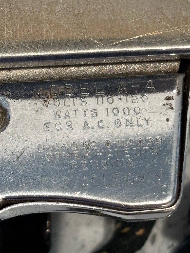 Sunbeam Ironmaster A-4 Iron Vintage Untested