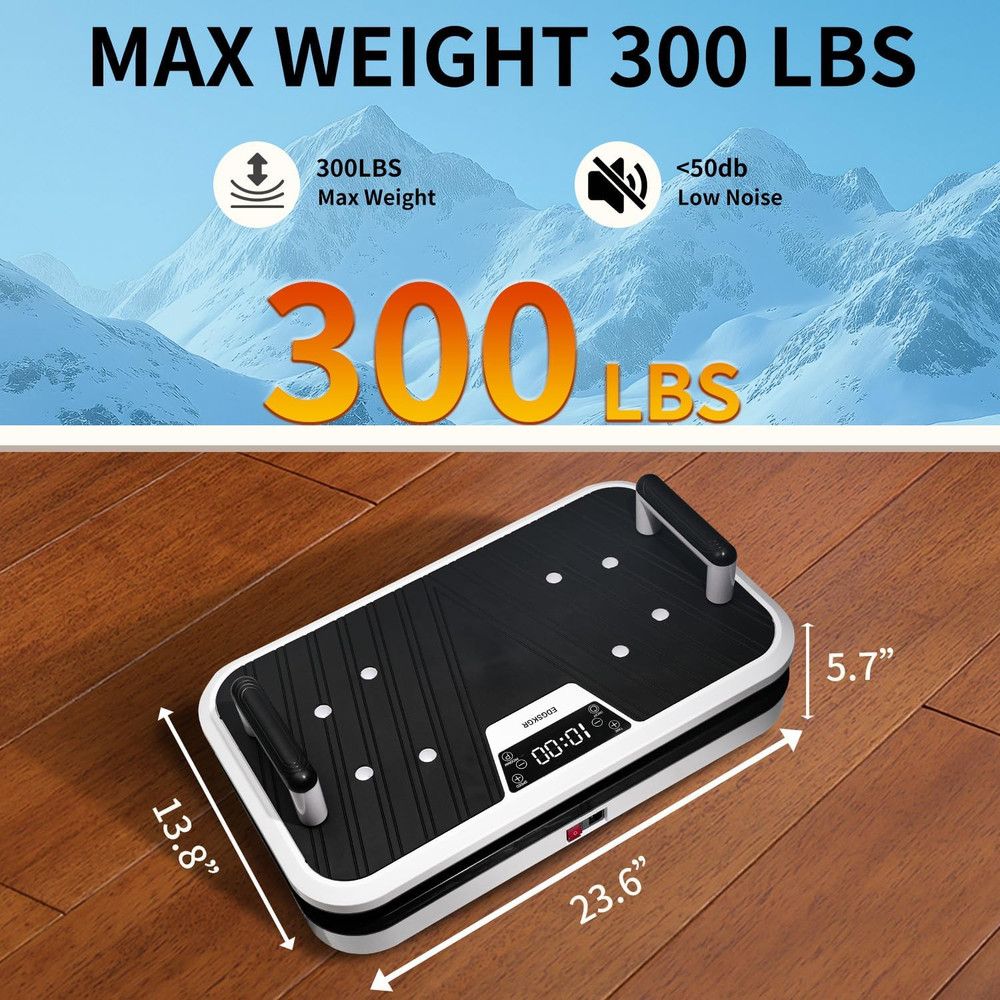 Vibration Plate Exercise Machine with Pushup Handle & Bluetooth, Full-Body Vibra