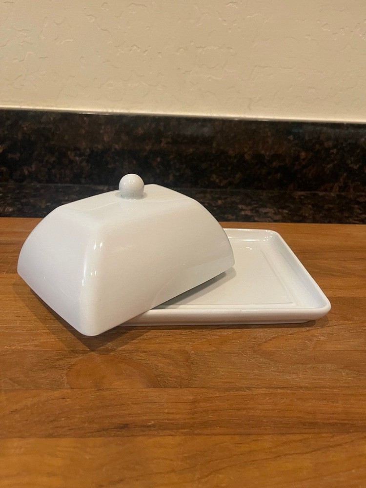 Maison Neuve Ceramic Dome White Butter Dish