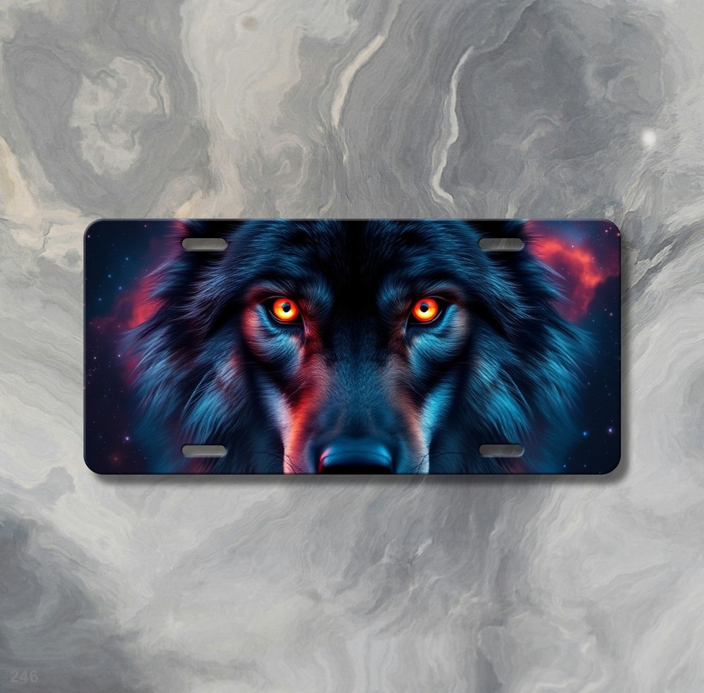 Powerful Wolf License Plate Add Text Front Bumper Plate Anniversary Gift