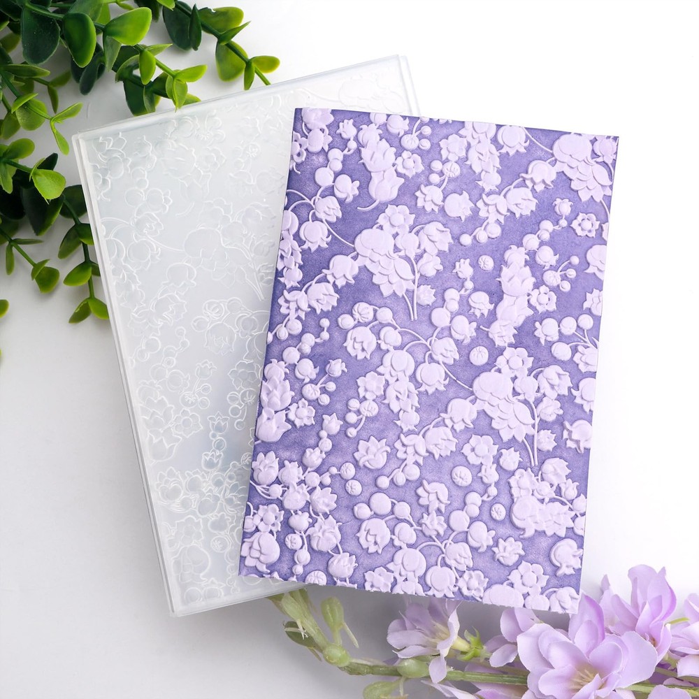 BAOFALI 3D Embossing Folder for Card Making,Beautiful Flower Plastic Texture ...