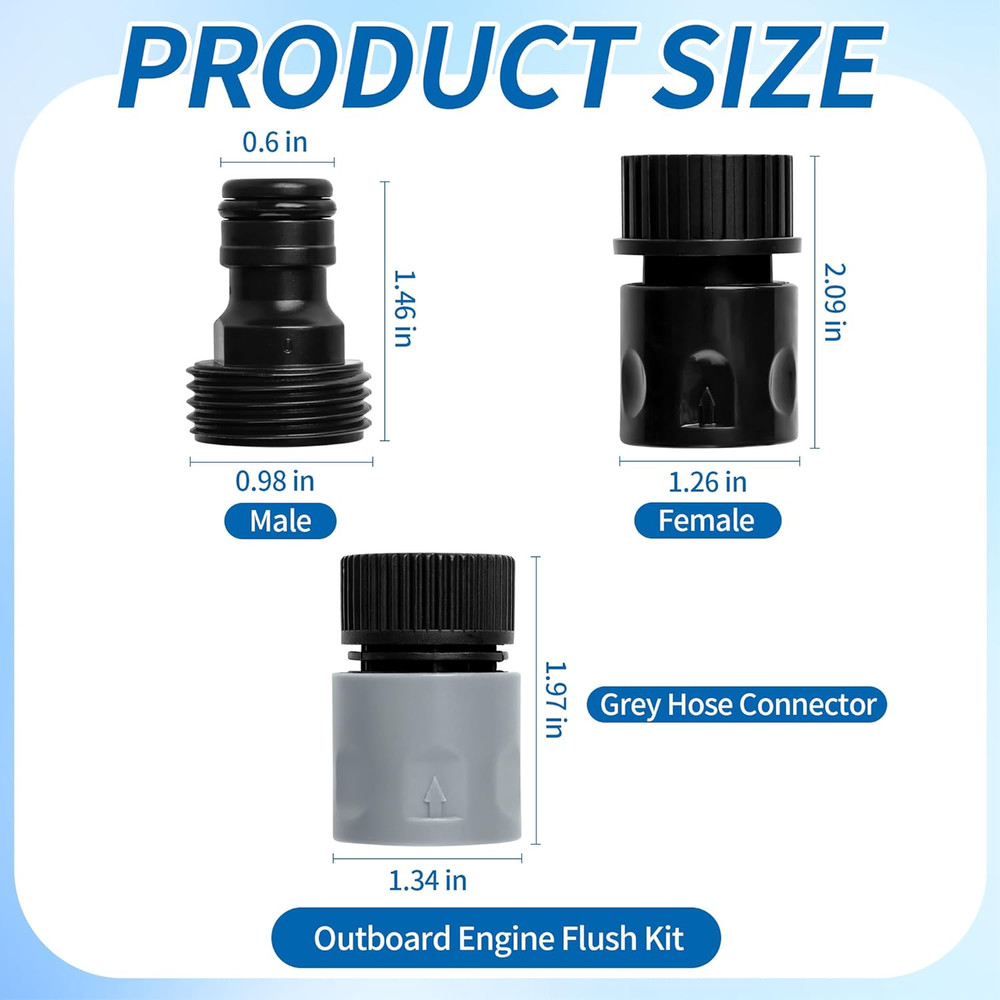 Outboard Engine Flush Kit Yamaha Quick Connect Adapter Offshore Vmax SHO XTO All
