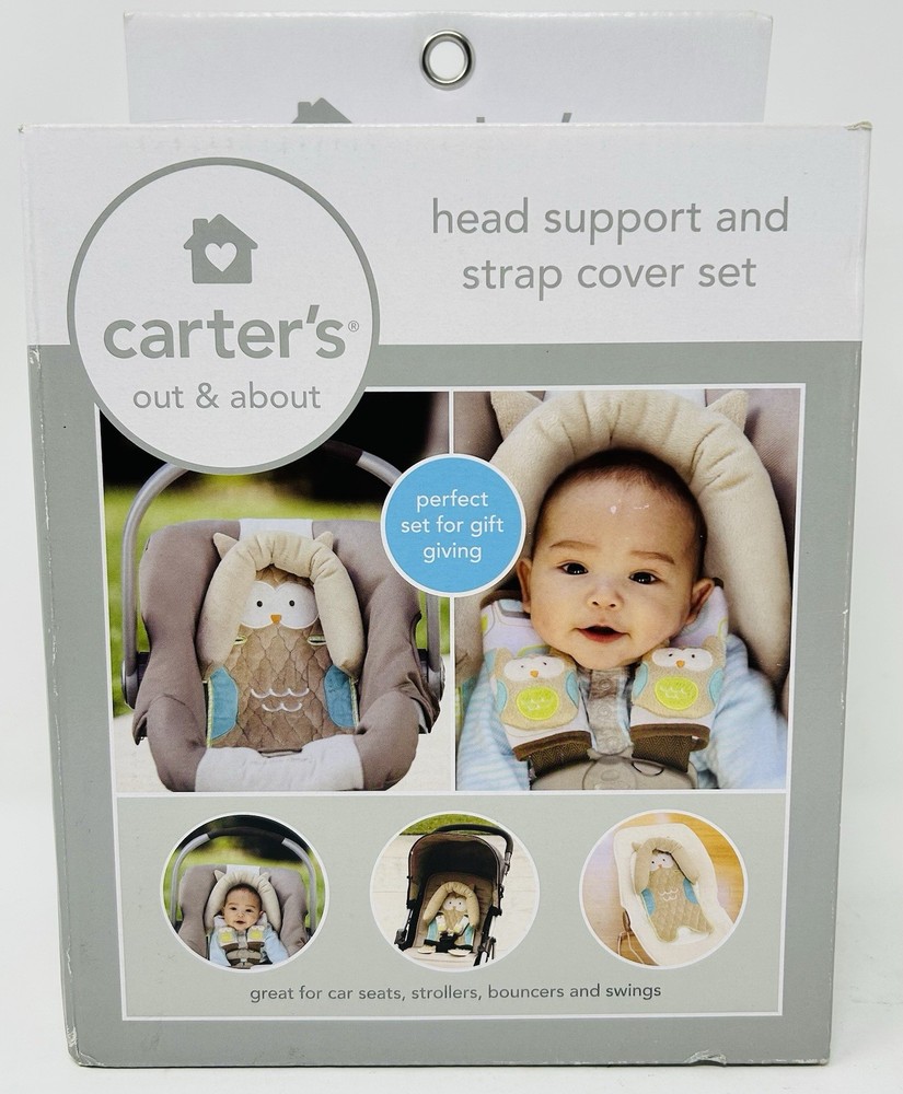 Carter's Owl Infant Head Support And Strap Cover Set