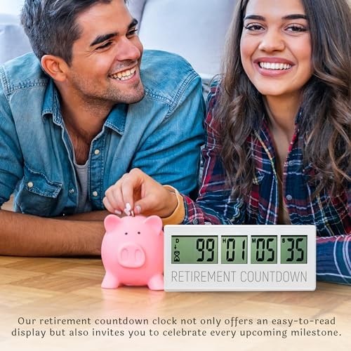 Retirement Countdown Clock - LCD Digital Timer, Easy Set & Read, Large Display,